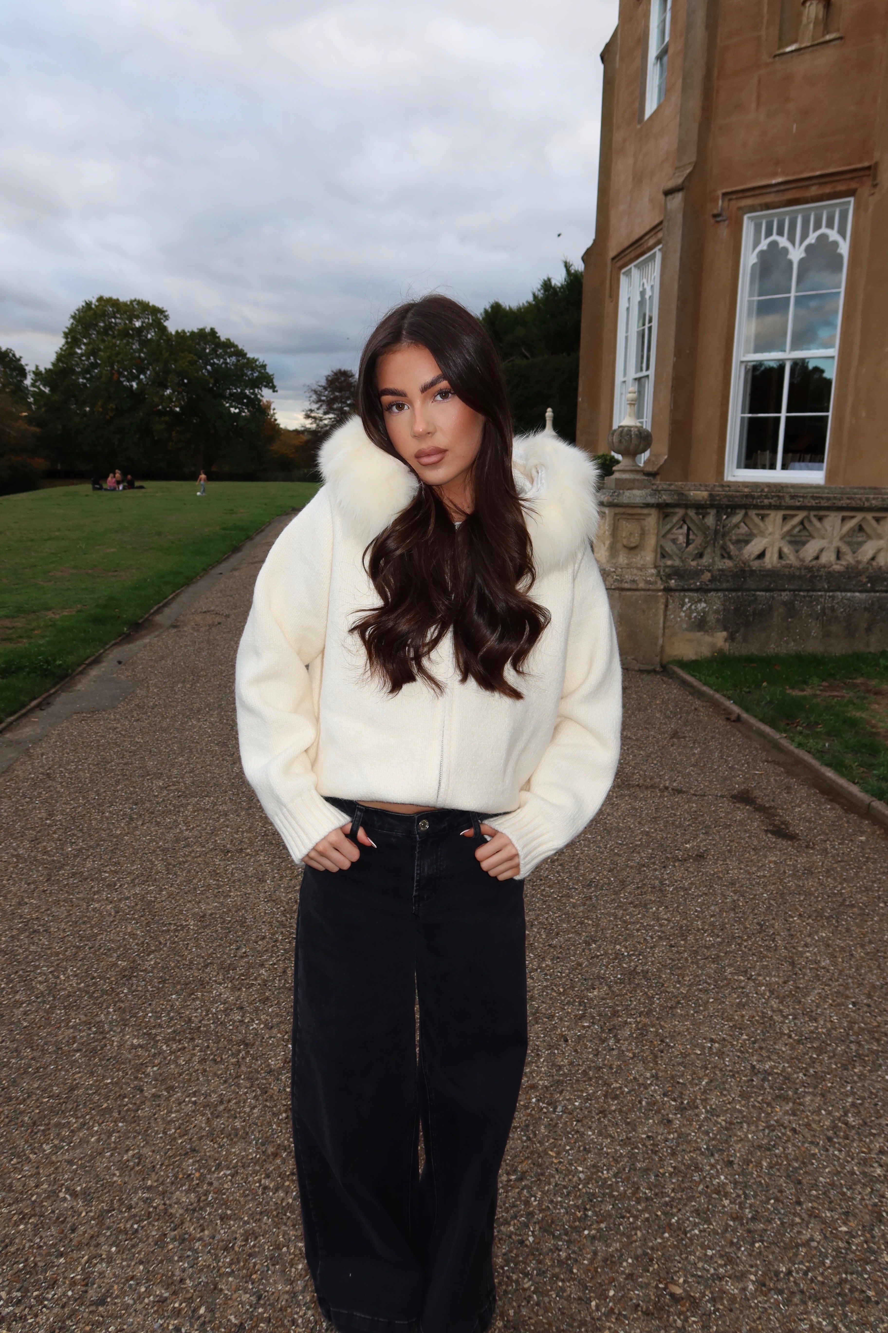 Ivory Fox Fur cardigan