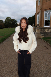 Ivory Fox Fur cardigan