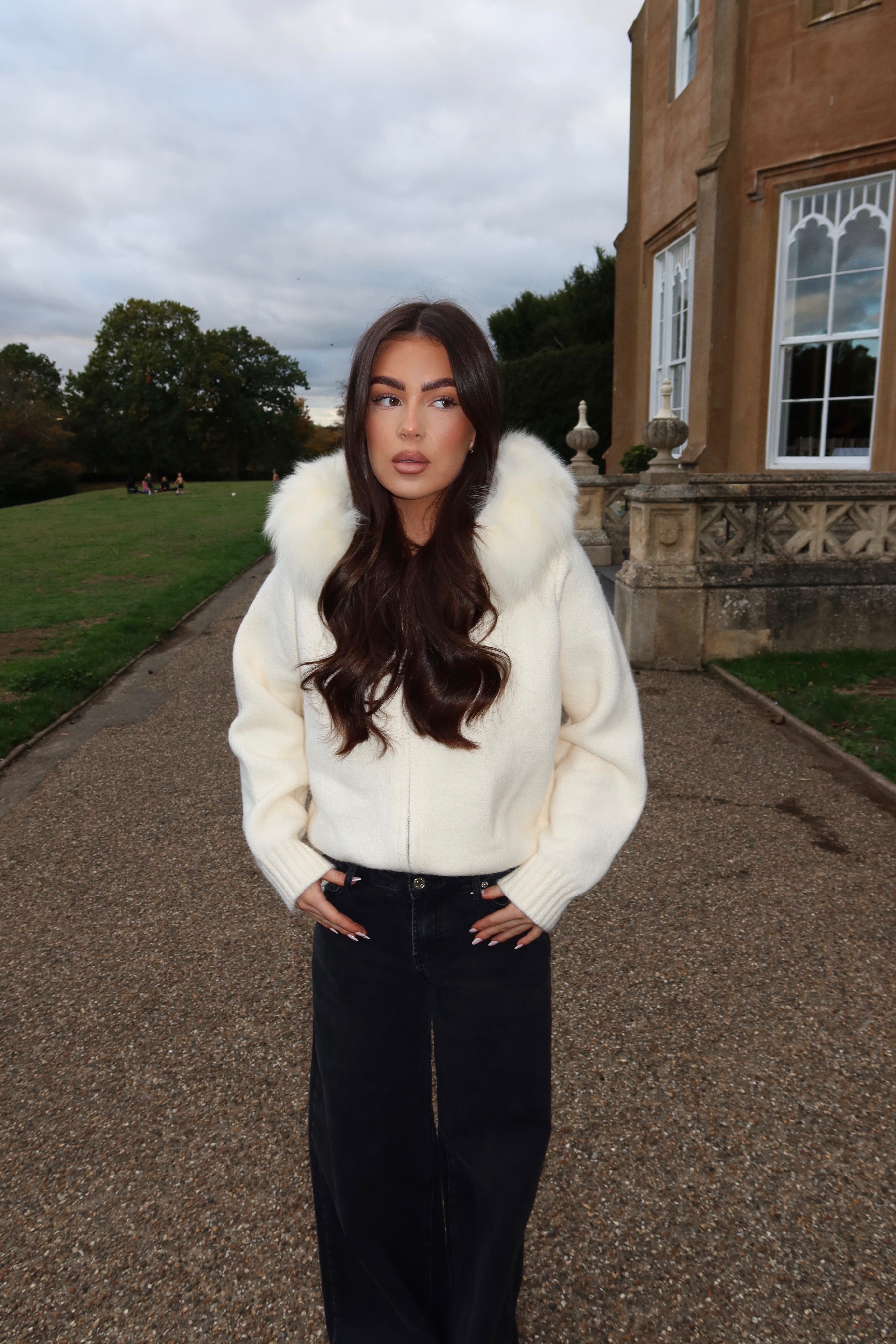 Ivory Fox Fur cardigan