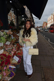 Lemon Yellow Fox Fur Coat