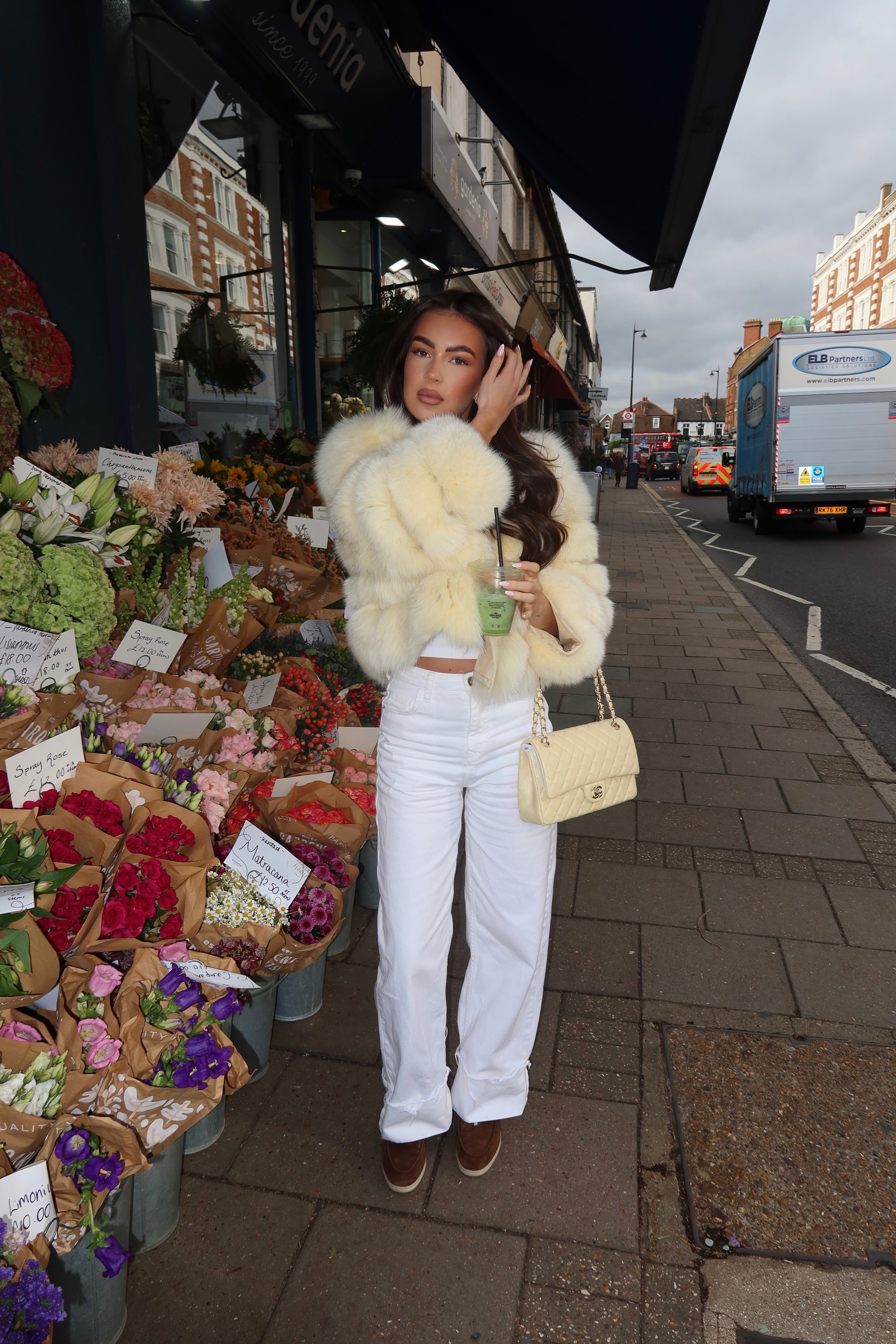 Lemon Yellow Fox Fur Coat