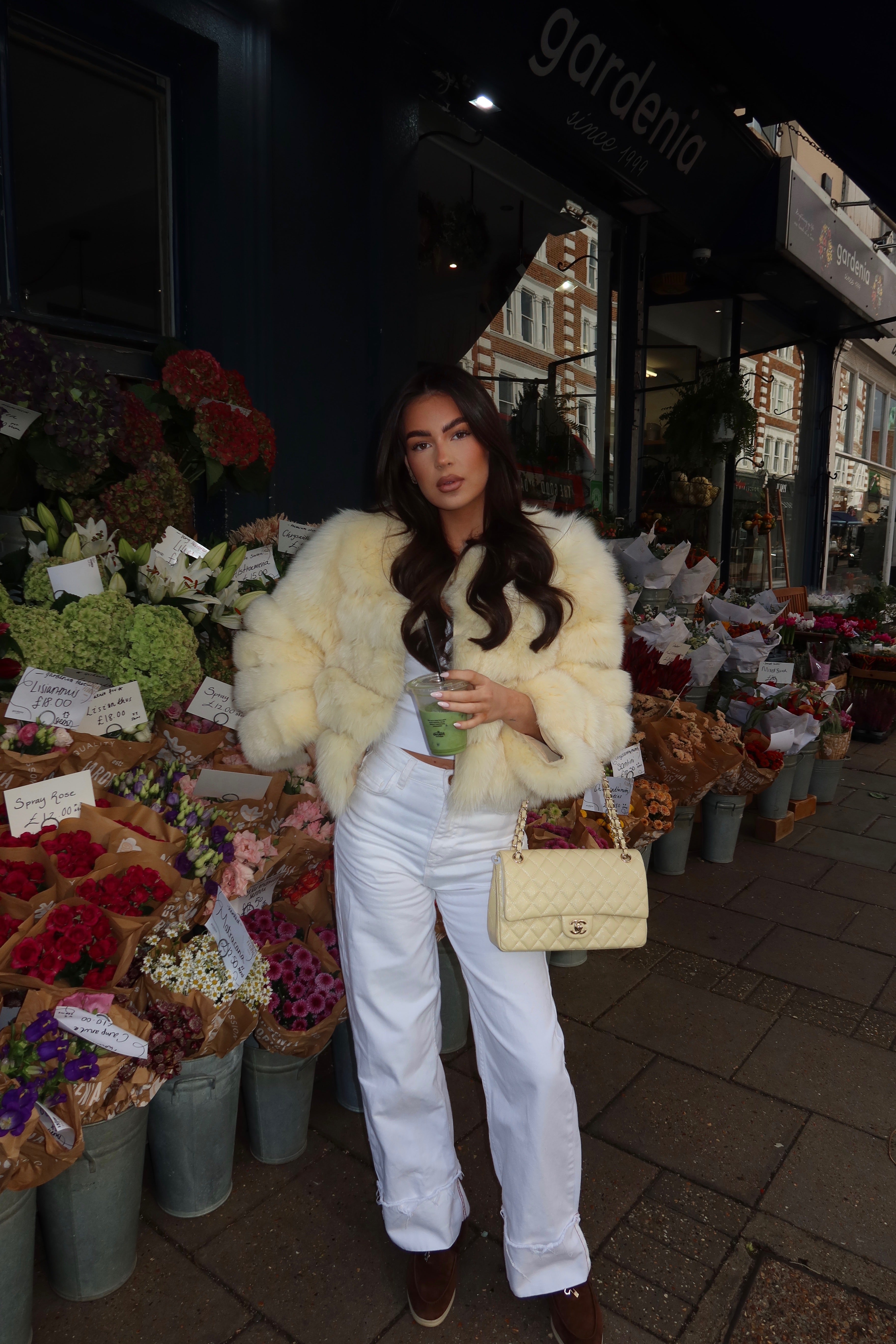 Lemon Yellow Fox Fur Coat